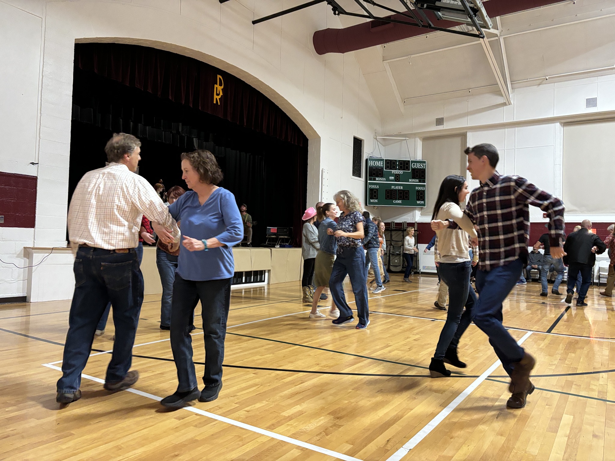 Close-up of square dance scene